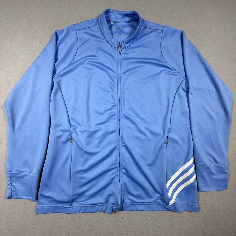 Adidas Golf Climalite Quarter Zip Pullover Mens Large‎ Blue Long Sleeve Jacket